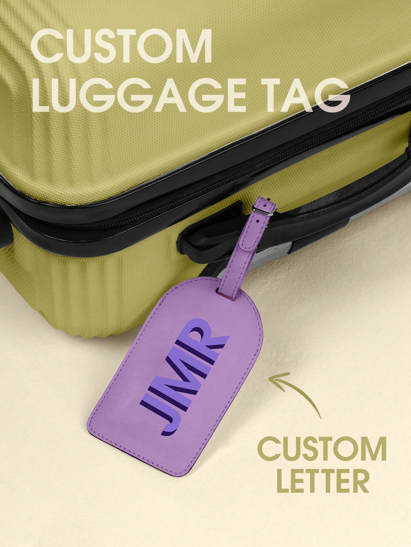 Travel Accessories Men - Tag Bagasi Inisial Pribadi Huruf Kustom