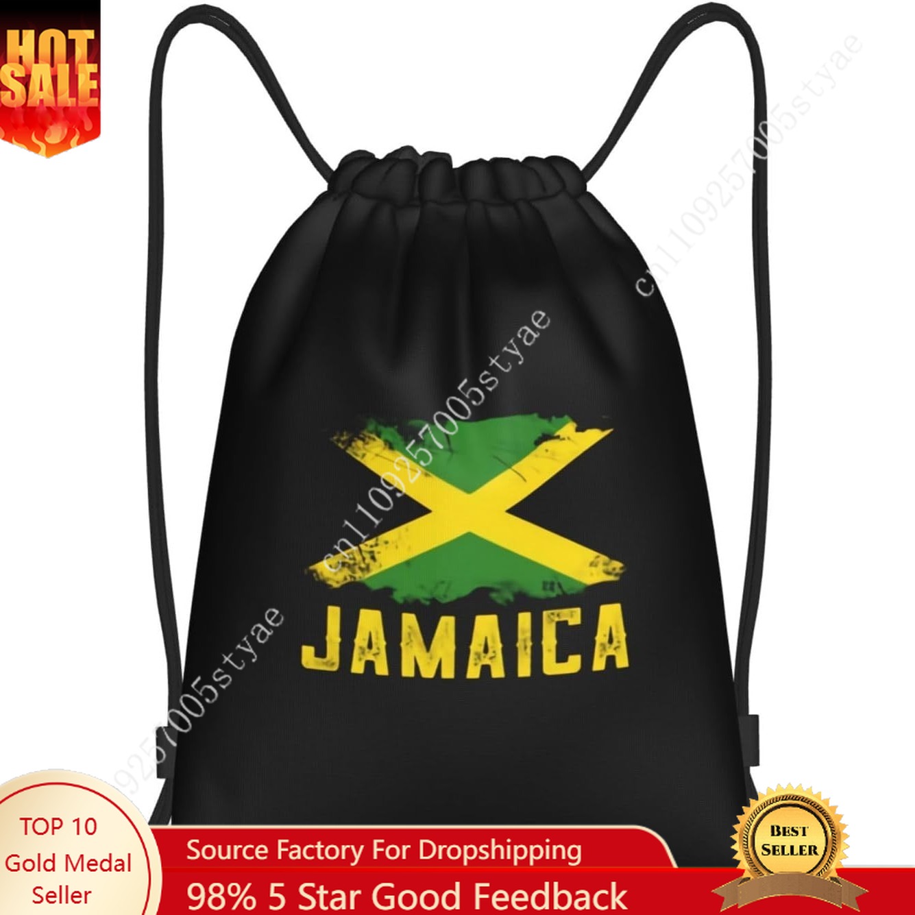 Travel Yoga Accessories - Tas Serut Bendera Jamaika, Tas Ransel