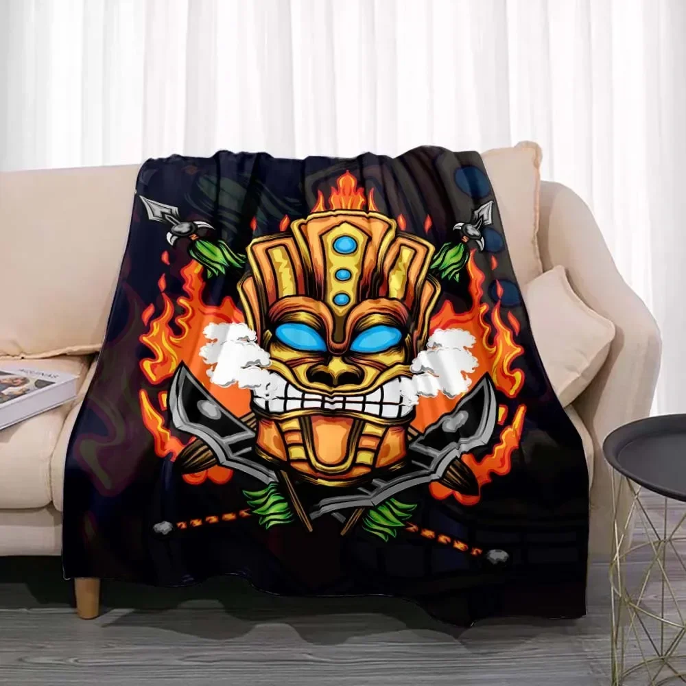 Travel Accessories Hawaii - Selimut Flanel Motif Tiki Bar untuk