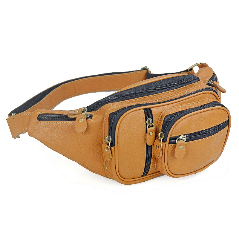 Travel Accessories Men - Tas pinggang kulit asli pria, tas