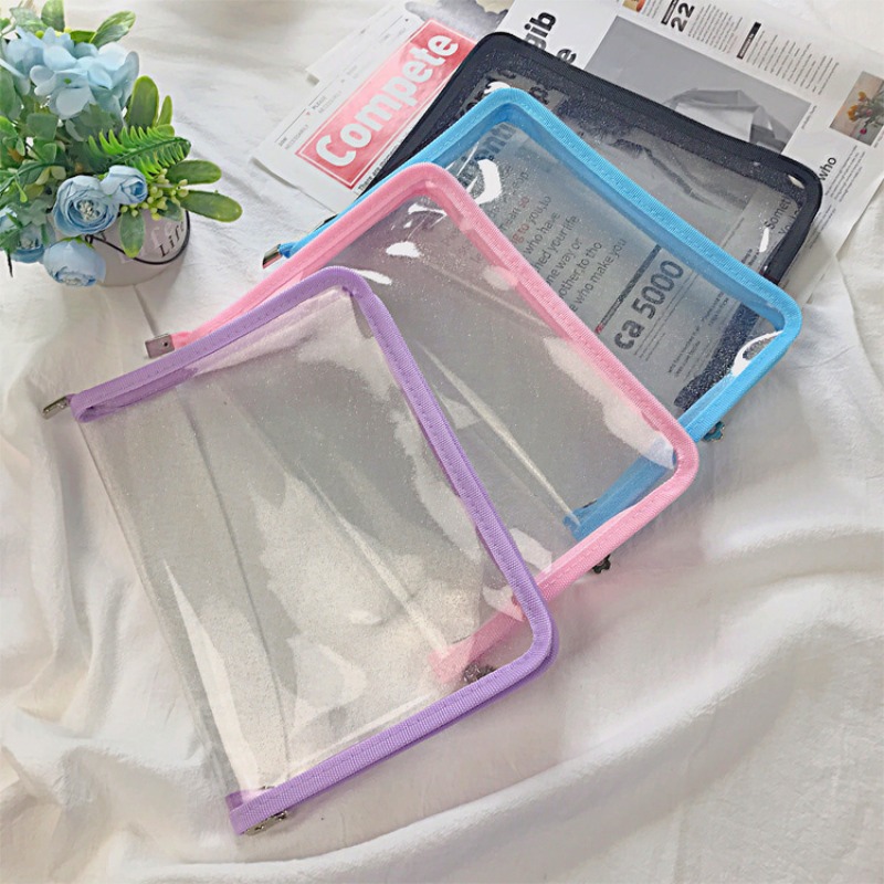Document Organizer Folder - Tas Organizer Penyimpanan Transparan Glitter PP