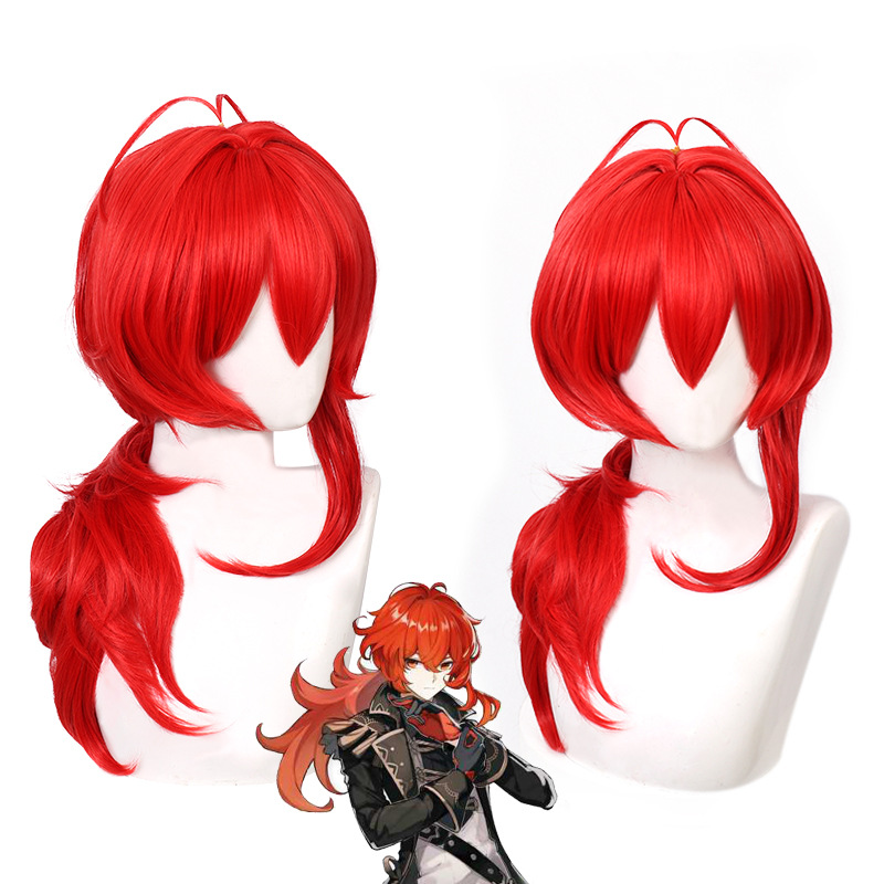 Travel Accessories Men - Wig Cosplay Genshin Impact Encer Bangsawan