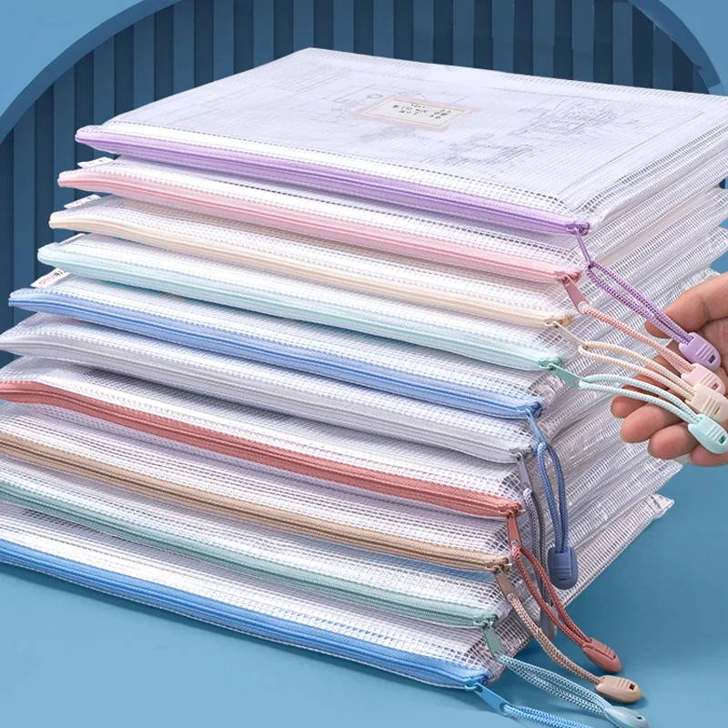 Document Organizer Folder - Tas File Plastik Berjaring A4A5 dengan