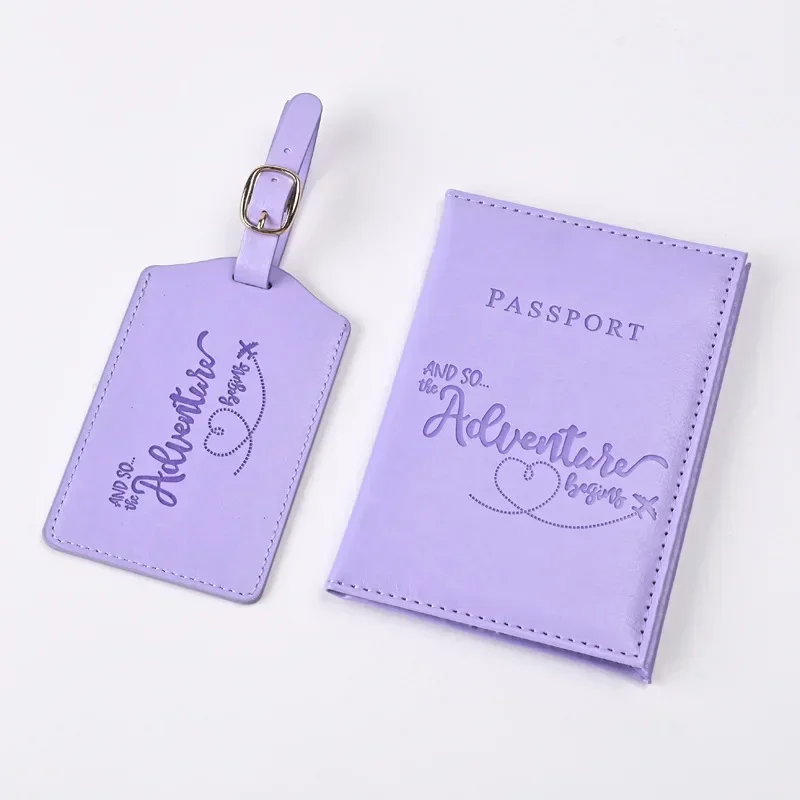 Passport Holder Rfid - Klip tiket paspor kulit PU ungu
