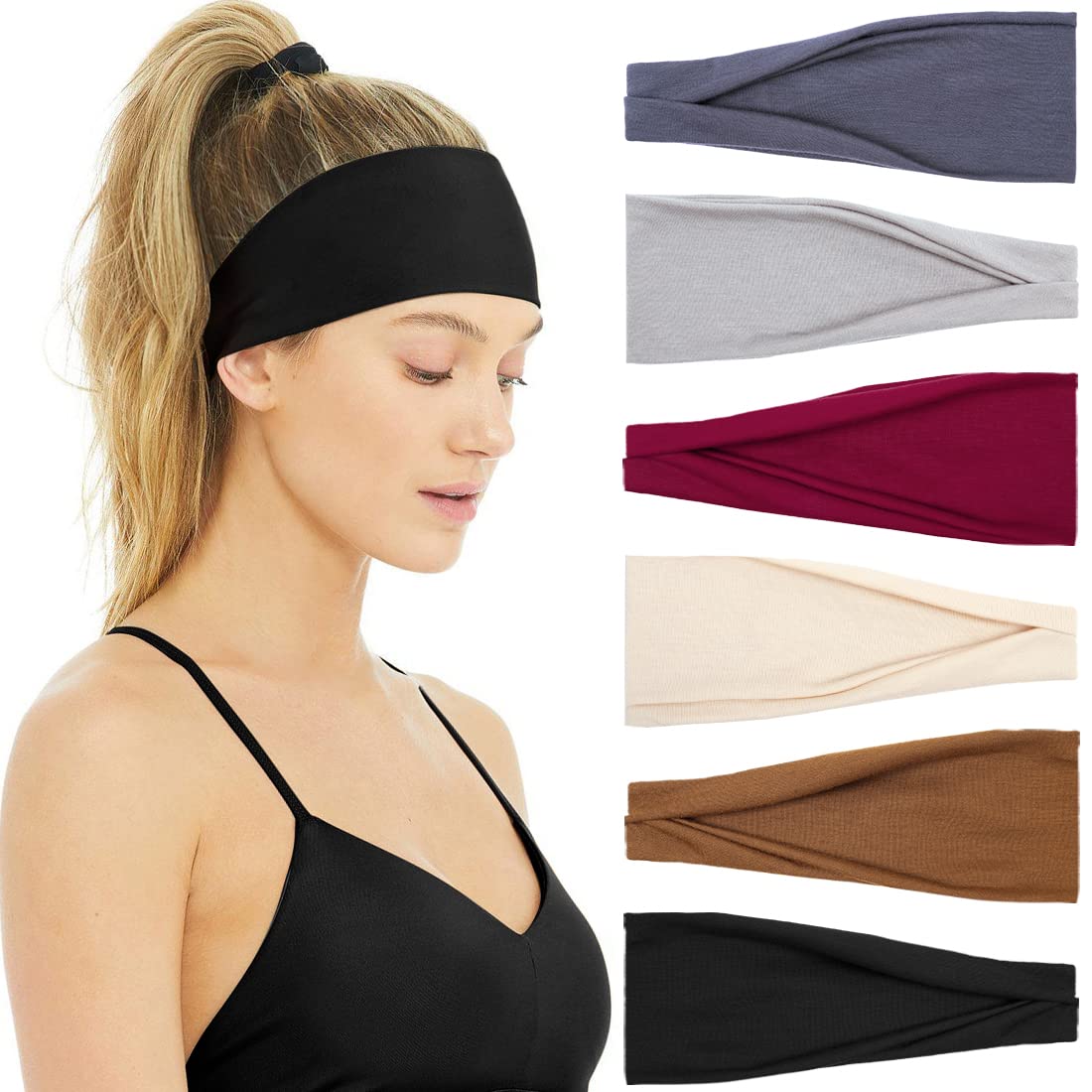 Travel Yoga Accessories - Bando untuk wanita antiselip, ikat kepala
