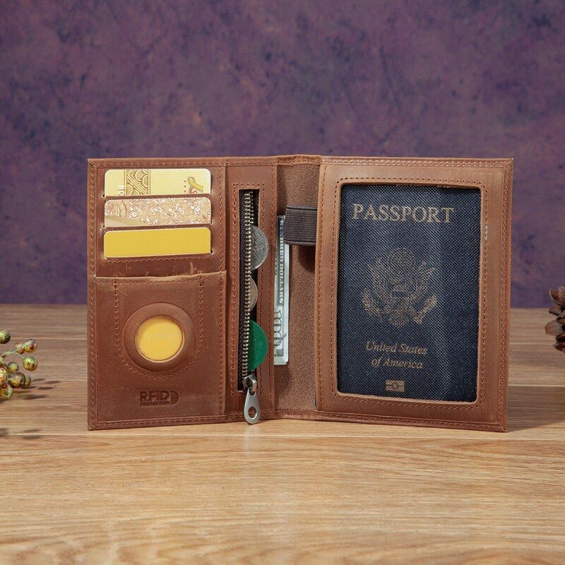 Passport Holder Rfid - Dompet Paspor Kulit Unisex Modis Multifungsi