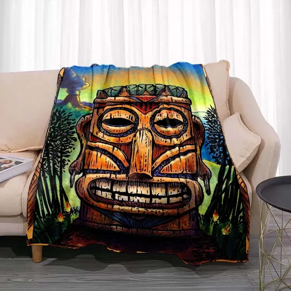 Selimut Flanel Motif Tiki Bar  - Travel Accessories Hawaii ulasan dan harga