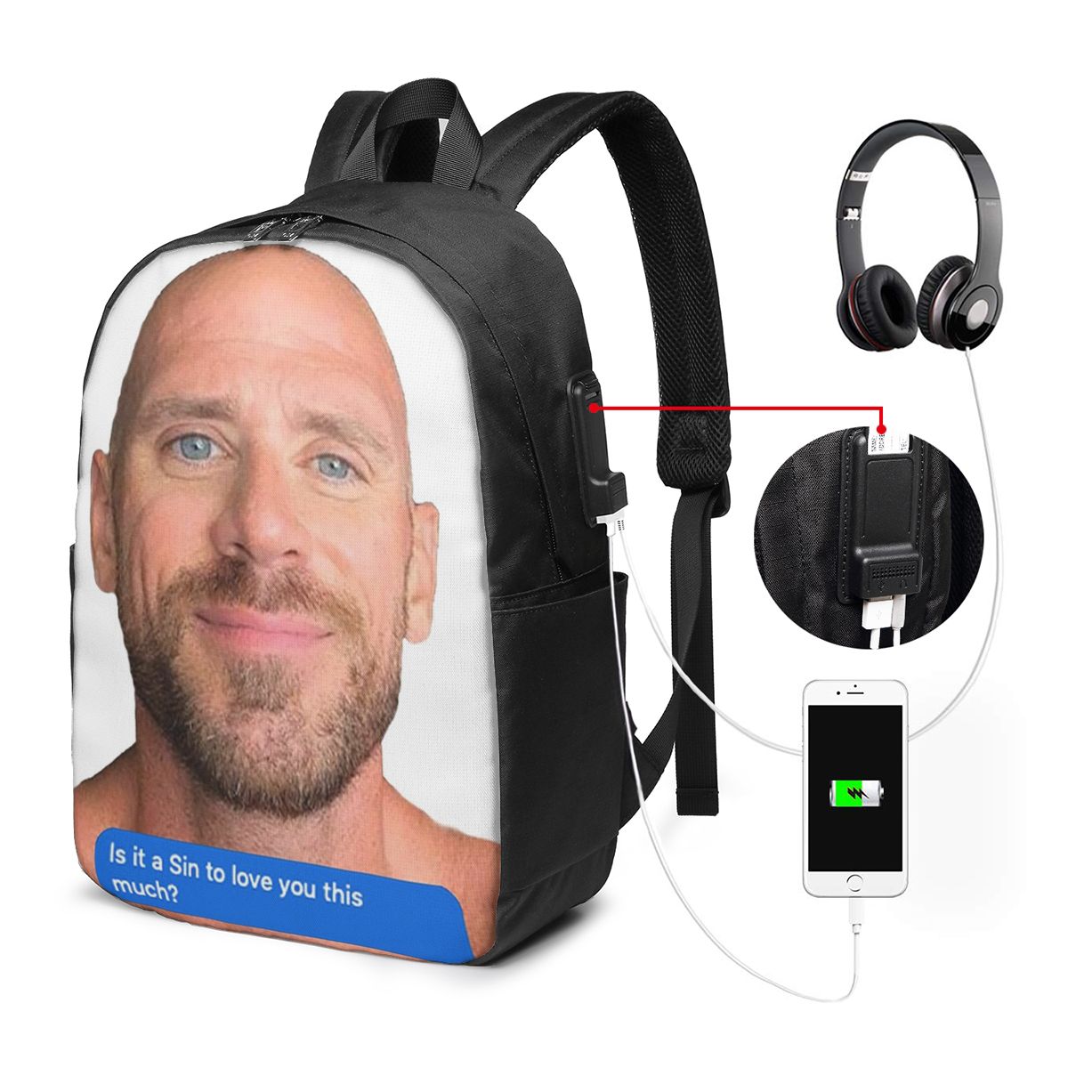 Johnny Sins Flirty Text Bubble - Travel Accessories Men ulasan dan harga