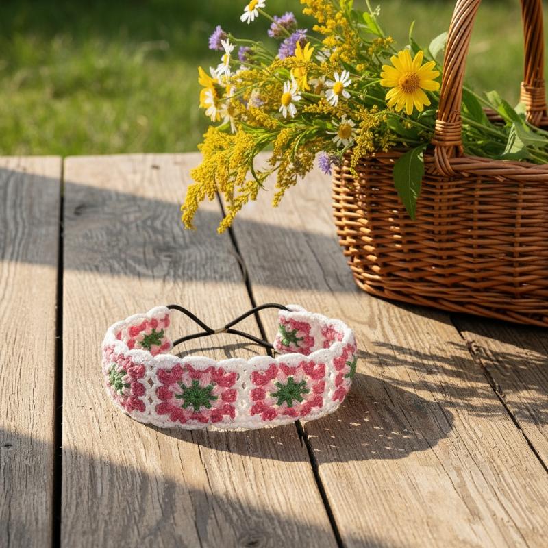 Ikat Kepala Rajut Motif Bunga  - Travel Accessories Hawaii ulasan dan harga