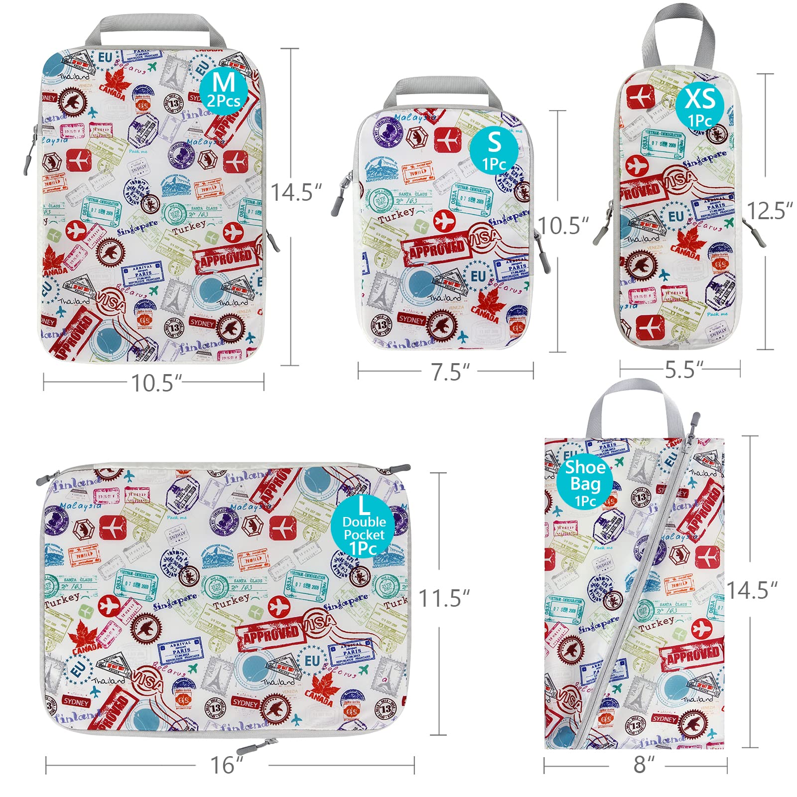 4/6 Buah Tas Penyimpanan Exten - Travel Accessories Packing Cubes ulasan dan harga