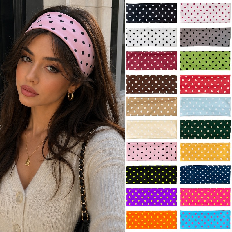 2Pc Headband Elastis Polka Dot - Travel Yoga Accessories ulasan dan harga