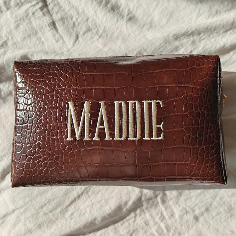 Tas Makeup Bordir Motif Buaya, - Travel Accessories Present ulasan dan harga